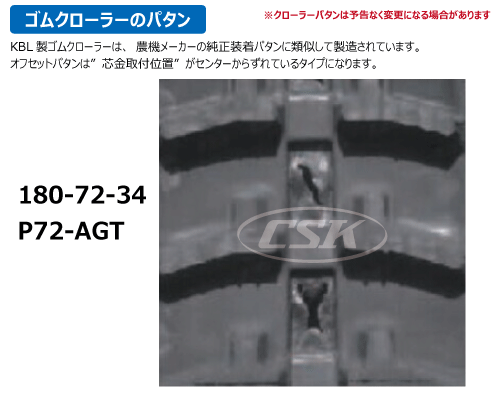 KBL 運搬車 作業機 ゴムクローラー クローラー 180-72-*