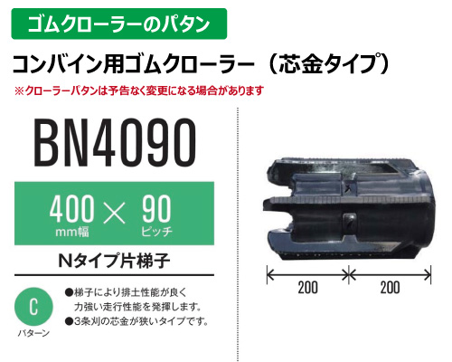 東日興産 ゴムクローラー コンバイン bn4090