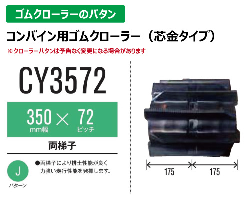 東日興産 ゴムクローラー コンバイン cy3572