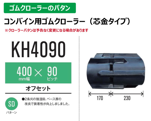 東日興産 ゴムクローラー コンバイン kh4090