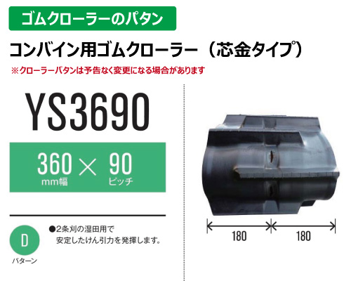 東日興産 ゴムクローラー コンバイン ys3690